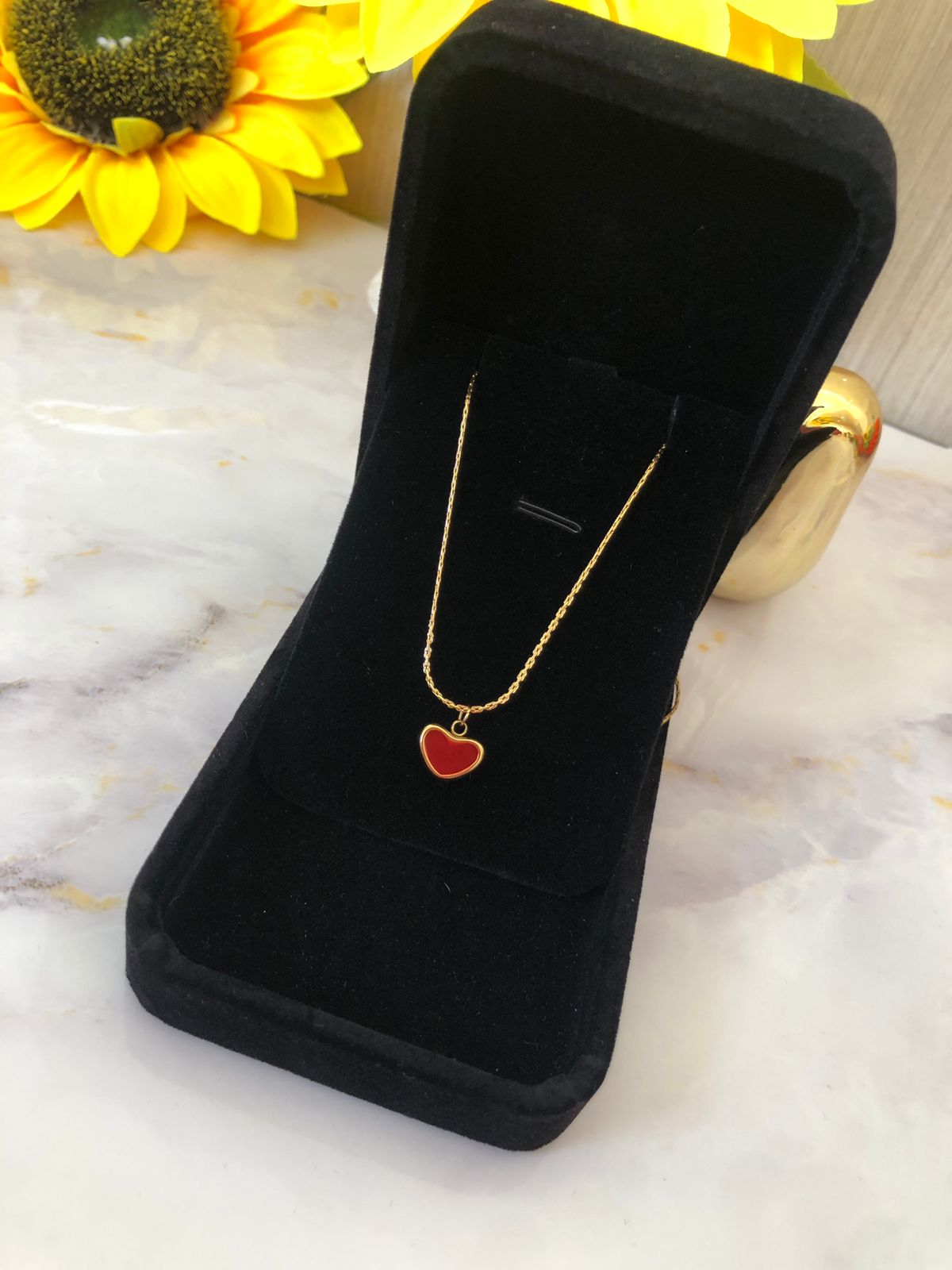 Collar con Colgante de Corazón de Acero Inoxidable
