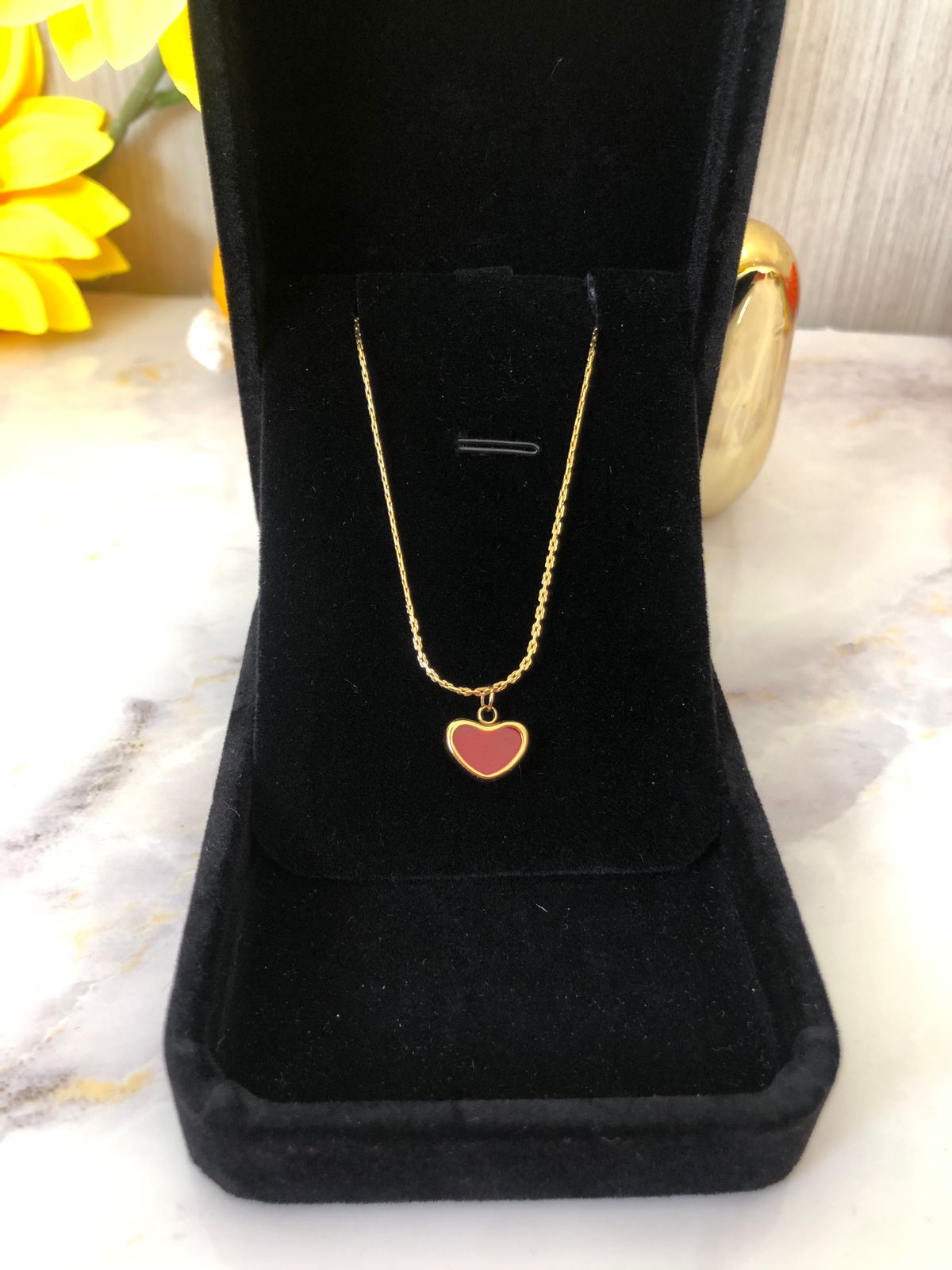 Collar con Colgante de Corazón de Acero Inoxidable
