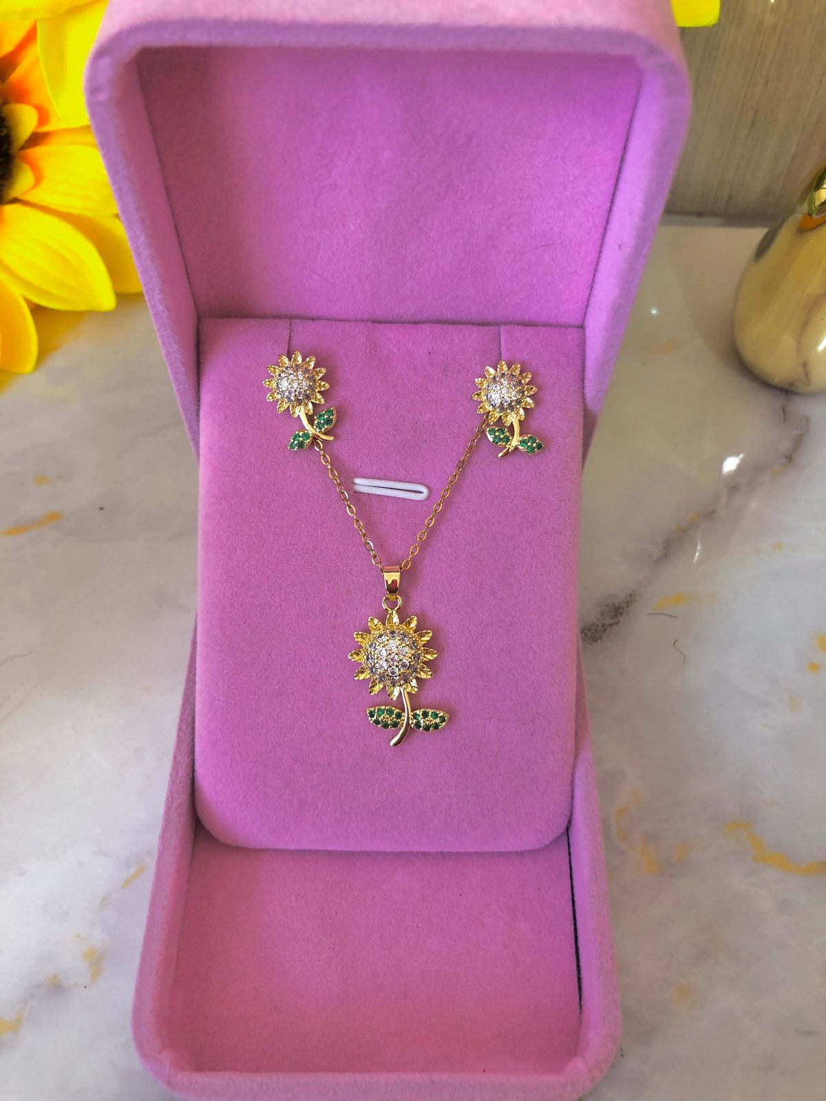 Set de Cadena y aretes en Acero Inoxidable