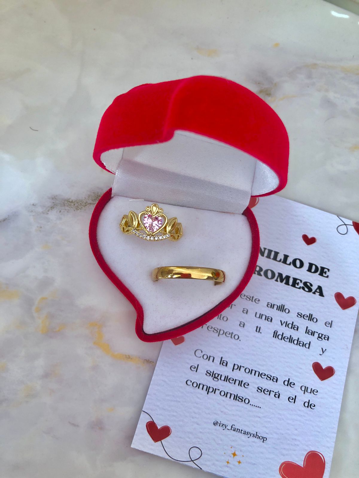 Anillos promesa Incluye caja gamuza y tarjeta ✨💍
