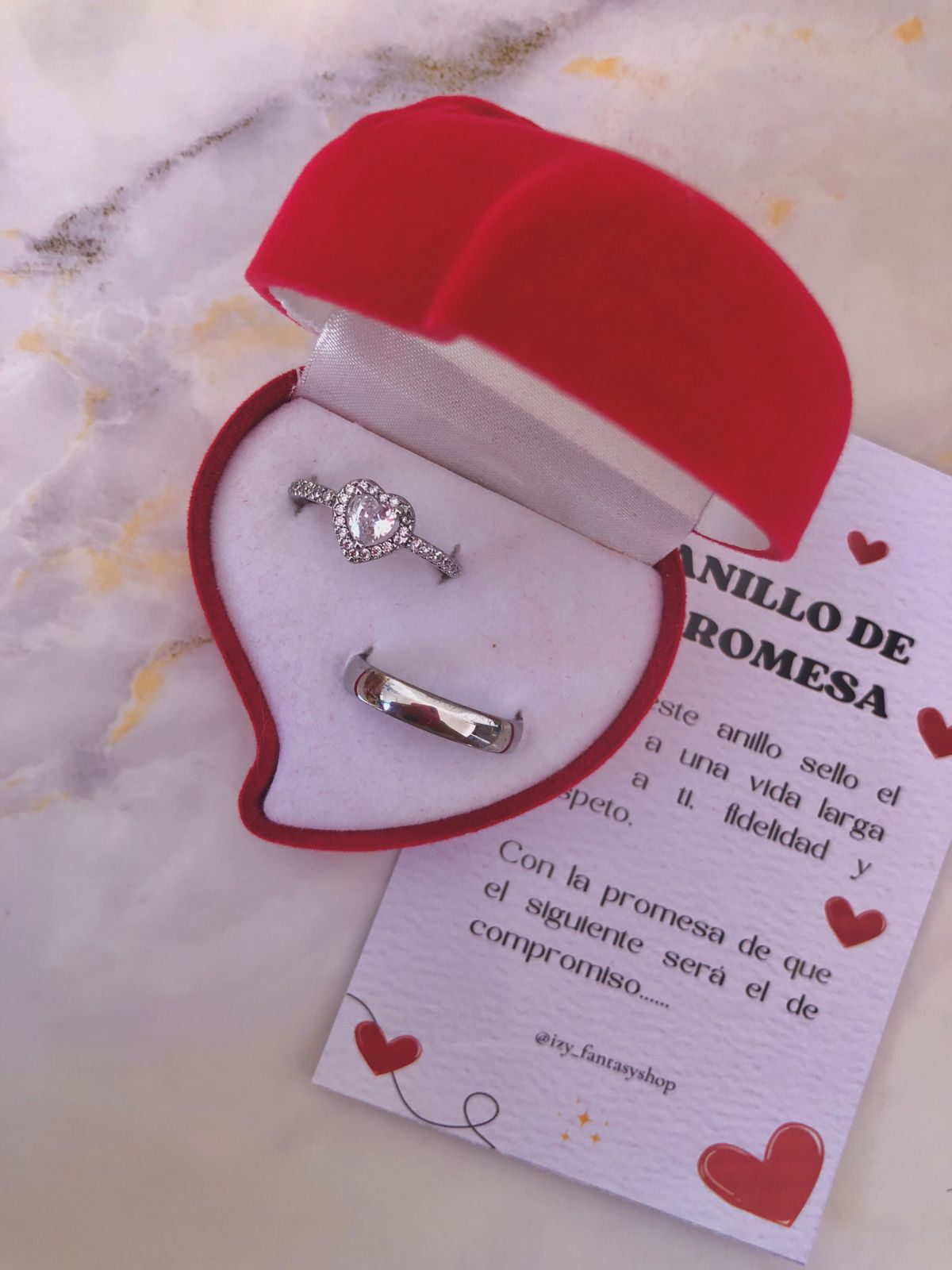 Anillos promesa Incluye caja gamuza y tarjeta ✨💍