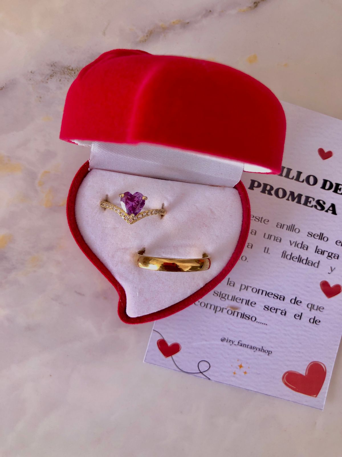 Anillos promesa Incluye caja gamuza y tarjeta ✨💍