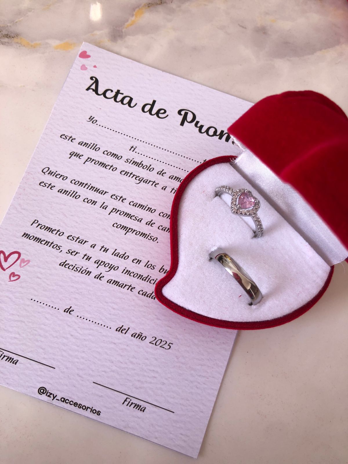 Anillos promesa Incluye caja gamuza y tarjeta ✨💍